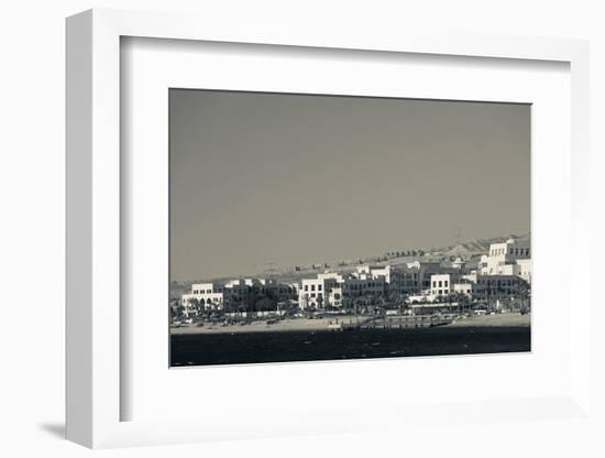 High angle view of Tala Harbor Development Marina, Aqaba, Jordan-null-Framed Photographic Print