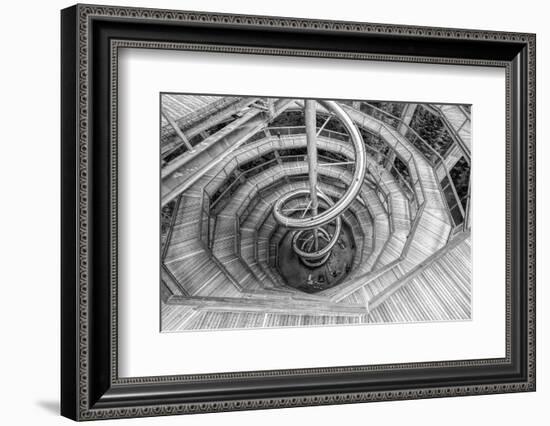 High angle view of the Baumwipfelpfad Neuschonau, a wooden structure with spiral ramp for treeto...-Panoramic Images-Framed Photographic Print