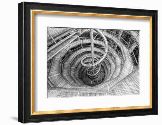 High angle view of the Baumwipfelpfad Neuschonau, a wooden structure with spiral ramp for treeto...-Panoramic Images-Framed Photographic Print