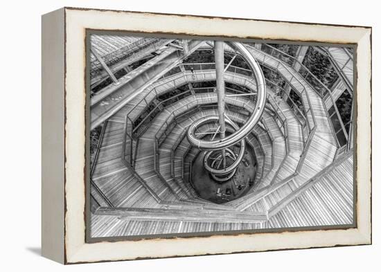 High angle view of the Baumwipfelpfad Neuschonau, a wooden structure with spiral ramp for treeto...-Panoramic Images-Framed Premier Image Canvas