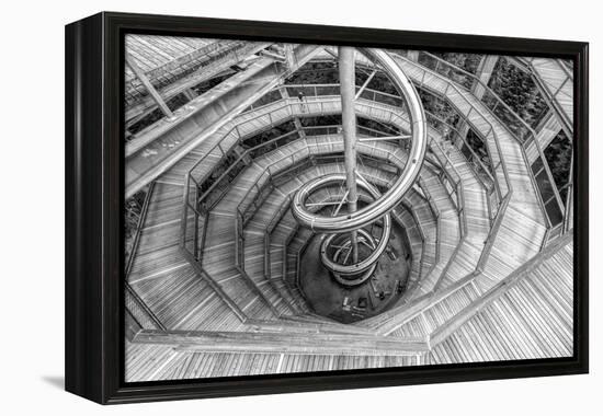 High angle view of the Baumwipfelpfad Neuschonau, a wooden structure with spiral ramp for treeto...-Panoramic Images-Framed Premier Image Canvas