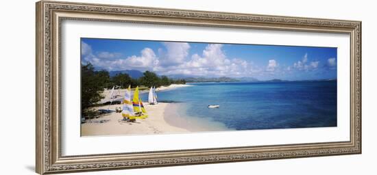 High Angle View of the Beach, Kailua Beach, Oahu, Hawaii, USA-null-Framed Photographic Print