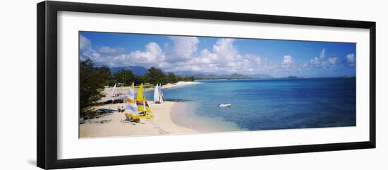 High Angle View of the Beach, Kailua Beach, Oahu, Hawaii, USA-null-Framed Photographic Print