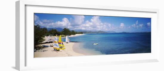 High Angle View of the Beach, Kailua Beach, Oahu, Hawaii, USA-null-Framed Photographic Print