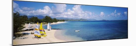 High Angle View of the Beach, Kailua Beach, Oahu, Hawaii, USA-null-Mounted Photographic Print