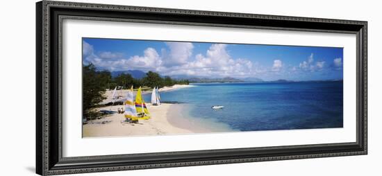 High Angle View of the Beach, Kailua Beach, Oahu, Hawaii, USA-null-Framed Photographic Print