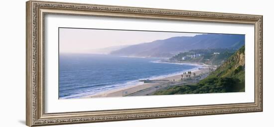 High Angle View of the Beach, Malibu, Pacific Palisades, Santa Monica Bay, California, USA-null-Framed Photographic Print