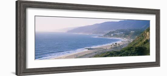 High Angle View of the Beach, Malibu, Pacific Palisades, Santa Monica Bay, California, USA-null-Framed Photographic Print