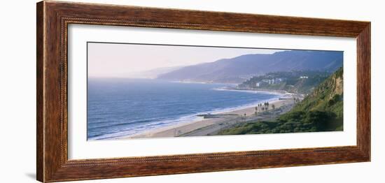 High Angle View of the Beach, Malibu, Pacific Palisades, Santa Monica Bay, California, USA-null-Framed Photographic Print