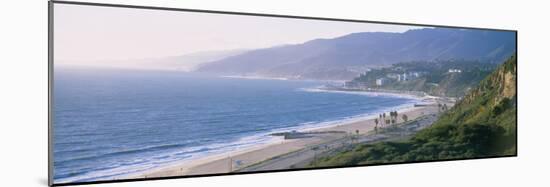 High Angle View of the Beach, Malibu, Pacific Palisades, Santa Monica Bay, California, USA-null-Mounted Photographic Print