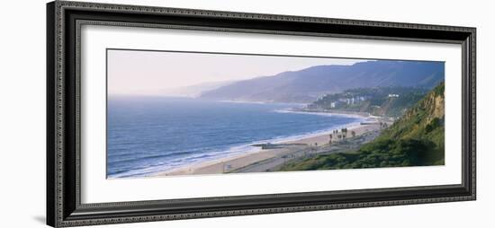 High Angle View of the Beach, Malibu, Pacific Palisades, Santa Monica Bay, California, USA-null-Framed Photographic Print