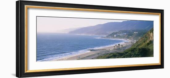 High Angle View of the Beach, Malibu, Pacific Palisades, Santa Monica Bay, California, USA-null-Framed Photographic Print