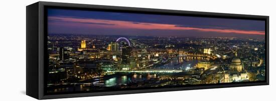 High Angle View of the City Lit Up at Dusk from Tower 42, London, England-null-Framed Premier Image Canvas