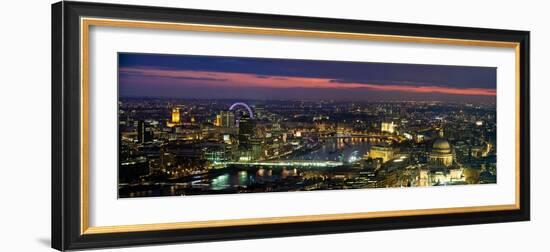 High Angle View of the City Lit Up at Dusk from Tower 42, London, England-null-Framed Photographic Print