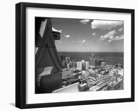 High Angle View of the East Side of Downtown Chicago, Ca. 1930.-Kirn Vintage Stock-Framed Photographic Print