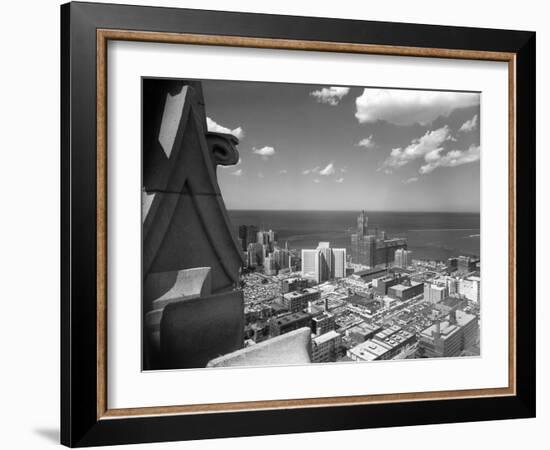 High Angle View of the East Side of Downtown Chicago, Ca. 1930.-Kirn Vintage Stock-Framed Photographic Print