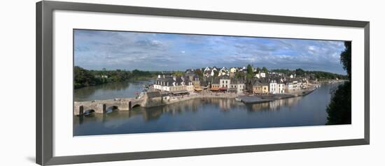 High Angle View of the Medieval Town at the Waterfront, St. Goustan, Auray, Gulf of Morbihan-null-Framed Photographic Print