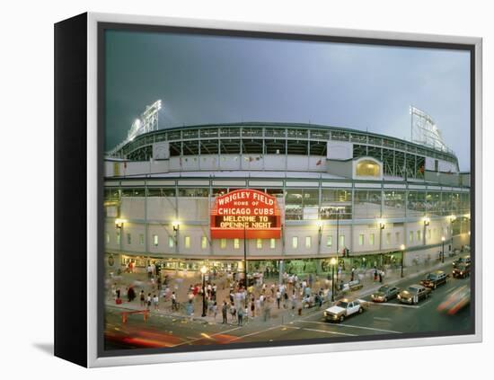 High Angle View of Tourists Outside a Baseball Stadium Opening Night, Wrigley Field, Chicago-null-Framed Premier Image Canvas