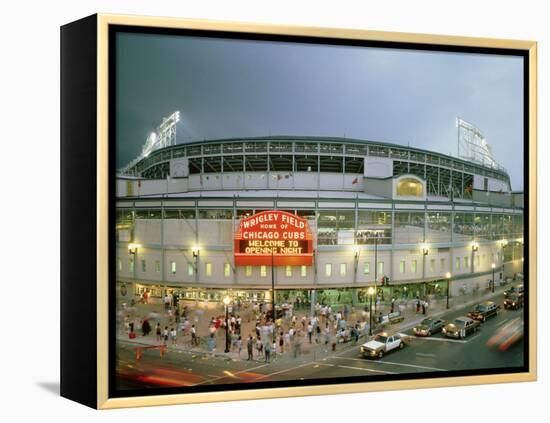 High Angle View of Tourists Outside a Baseball Stadium Opening Night, Wrigley Field, Chicago-null-Framed Premier Image Canvas