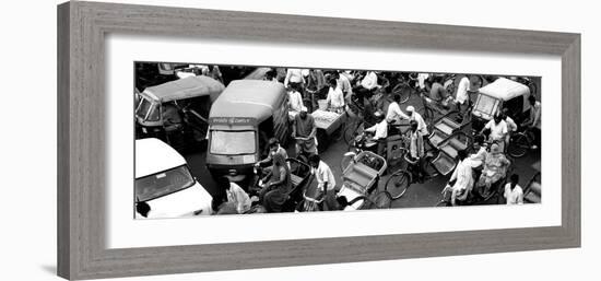 High Angle View of Traffic on the Street, Old Delhi, Delhi, India-null-Framed Photographic Print