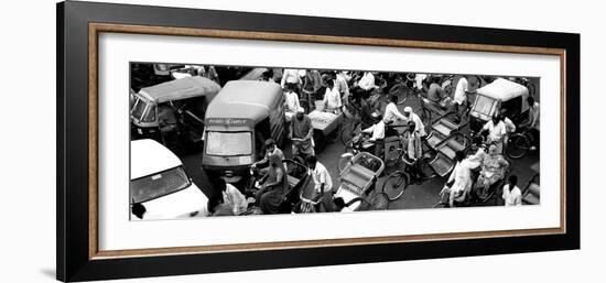 High Angle View of Traffic on the Street, Old Delhi, Delhi, India-null-Framed Photographic Print