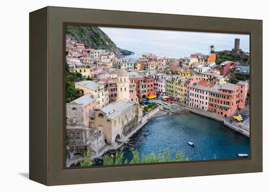 High Angle View of Vernazza, Cinque Terre, UNESCO World Heritage Site, Liguria, Italy, Europe-Peter Groenendijk-Framed Premier Image Canvas