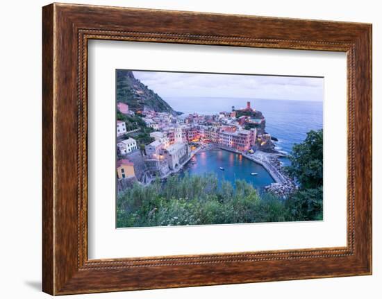 High Angle View of Vernazza, Cinque Terre, UNESCO World Heritage Site, Liguria, Italy, Europe-Peter Groenendijk-Framed Photographic Print