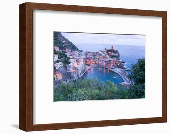 High Angle View of Vernazza, Cinque Terre, UNESCO World Heritage Site, Liguria, Italy, Europe-Peter Groenendijk-Framed Photographic Print