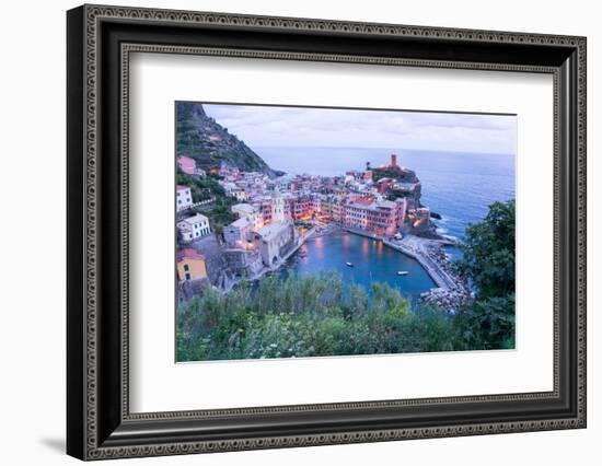 High Angle View of Vernazza, Cinque Terre, UNESCO World Heritage Site, Liguria, Italy, Europe-Peter Groenendijk-Framed Photographic Print