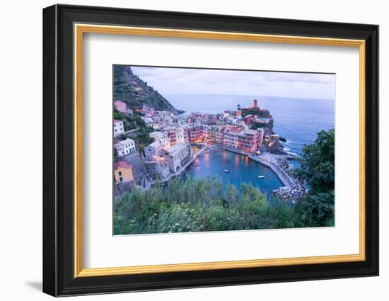 High Angle View of Vernazza, Cinque Terre, UNESCO World Heritage Site, Liguria, Italy, Europe-Peter Groenendijk-Framed Photographic Print