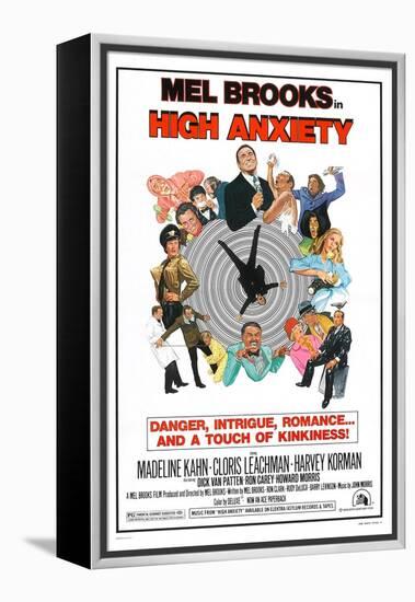 HIGH ANXIETY, US poster, Mel Brooks (top center), 1977-null-Framed Stretched Canvas