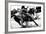 High Contrast, Black and White Closeup of a Rodeo Barrel Racer Making a Turn at One of the Barrels-Lincoln Rogers-Framed Photographic Print