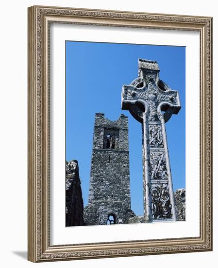 High Cross, Church of Slane Friary, County Meath, Leinster, Republic of Ireland (Eire), Europe-Nedra Westwater-Framed Photographic Print