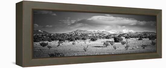 High Desert Plains Landscape with Snowcapped Sangre De Cristo Mountains in the Background-null-Framed Stretched Canvas