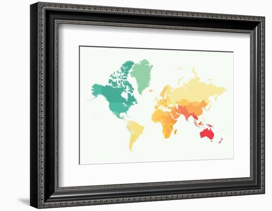 High Detail World Map with Color-siraanamwong-Framed Photographic Print