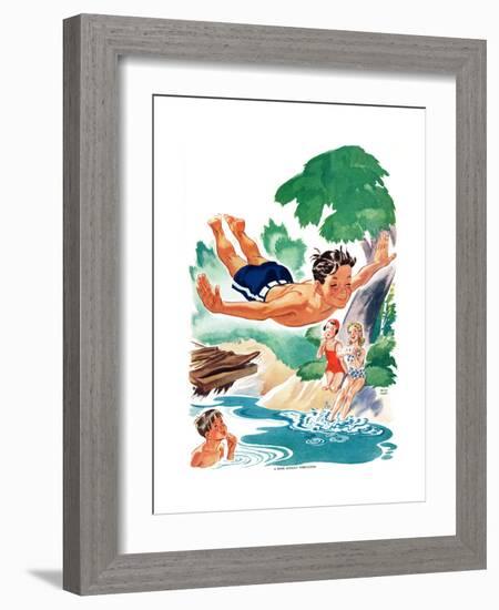 High Dive - Child Life-Keith+H215 Ward-Framed Giclee Print