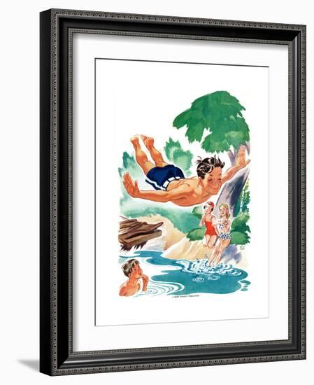 High Dive - Child Life-Keith+H215 Ward-Framed Giclee Print