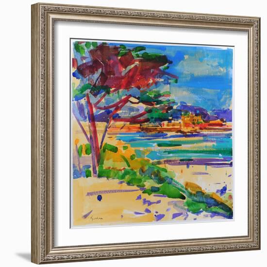 High Dune, Carmel-By-The-Sea, 2022 (Watercolour)-Peter Graham-Framed Giclee Print