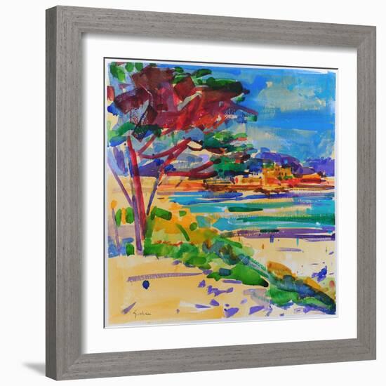 High Dune, Carmel-By-The-Sea, 2022 (Watercolour)-Peter Graham-Framed Giclee Print