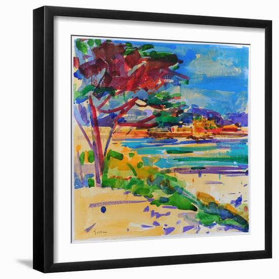 High Dune, Carmel-By-The-Sea, 2022 (Watercolour)-Peter Graham-Framed Giclee Print