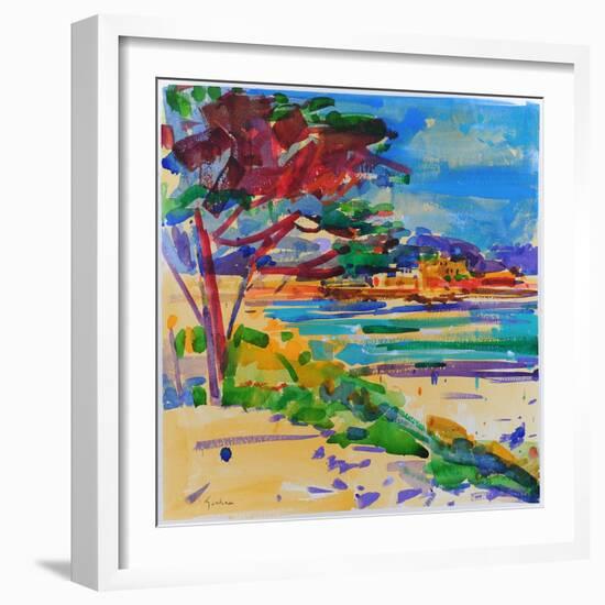 High Dune, Carmel-By-The-Sea, 2022 (Watercolour)-Peter Graham-Framed Giclee Print