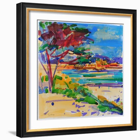 High Dune, Carmel-By-The-Sea, 2022 (Watercolour)-Peter Graham-Framed Giclee Print