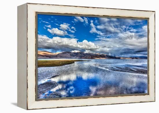 High Dynamic Range Image (Hdr) of Himalayan Mountain Lake in Himalayas Tso Moriri, Korzok, Changtha-f9photos-Framed Premier Image Canvas