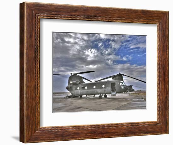 High Dynamic Range Image of a Ch-47 Chinook Helicopter-null-Framed Photographic Print