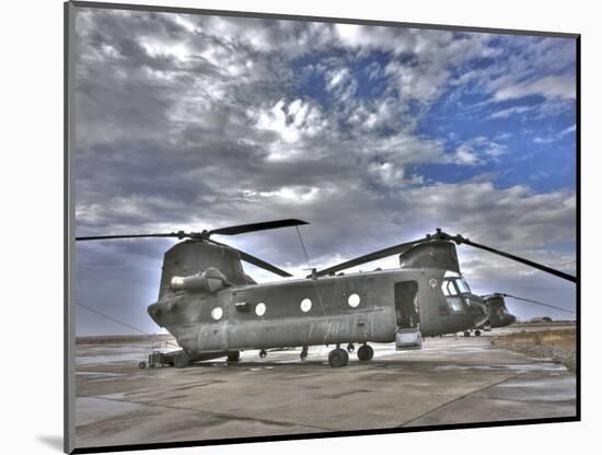 High Dynamic Range Image of a Ch-47 Chinook Helicopter-null-Mounted Photographic Print