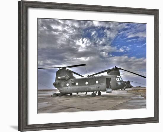 High Dynamic Range Image of a Ch-47 Chinook Helicopter-null-Framed Photographic Print