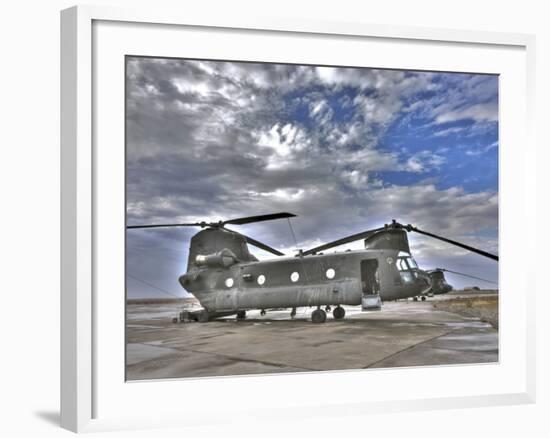 High Dynamic Range Image of a Ch-47 Chinook Helicopter-null-Framed Photographic Print