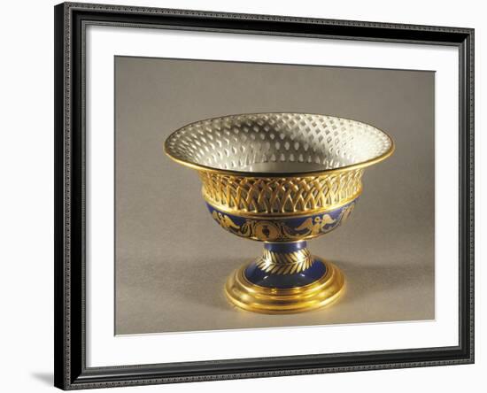 High-Footed Basket Centerpiece from Service of Grand Duchess Elisa Baciocchi, Porcelain, 1809-1810-null-Framed Giclee Print