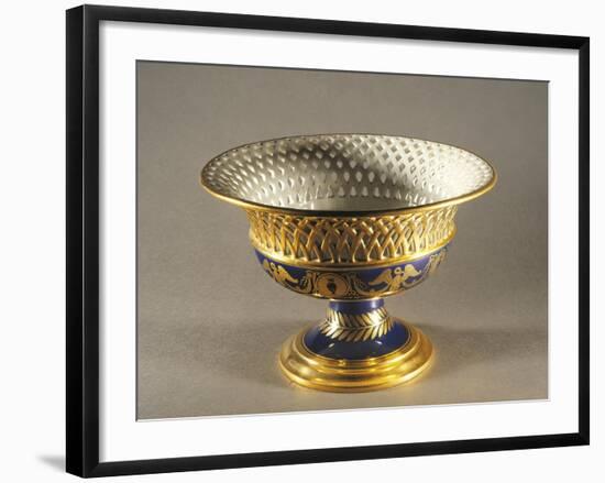High-Footed Basket Centerpiece from Service of Grand Duchess Elisa Baciocchi, Porcelain, 1809-1810-null-Framed Giclee Print