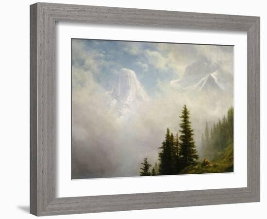 High in the Mountains-Albert Bierstadt-Framed Giclee Print